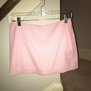Lilly Pulitzer pink seer sucker mini skirt